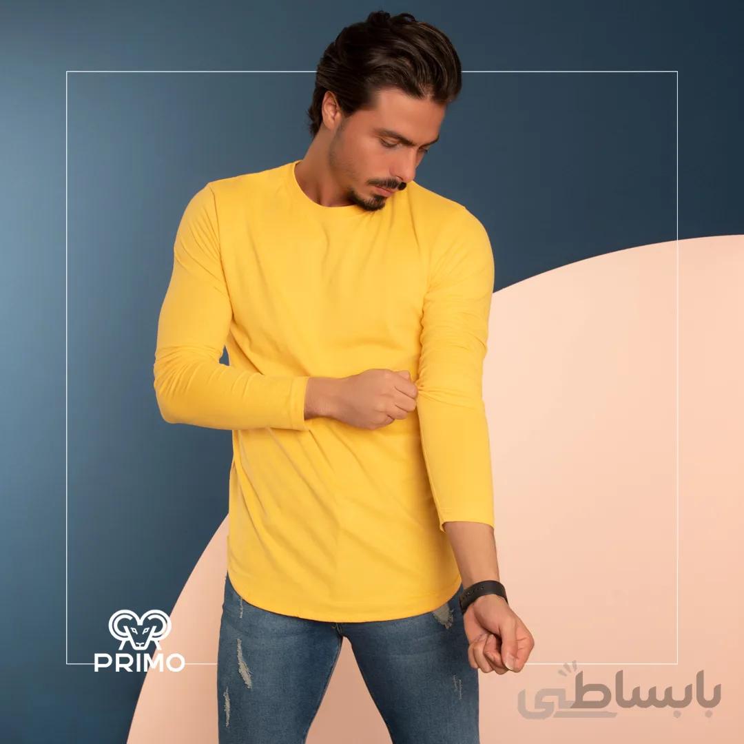 تیشرت پنبه مردانه مدل آستین بلند ساده 513306
