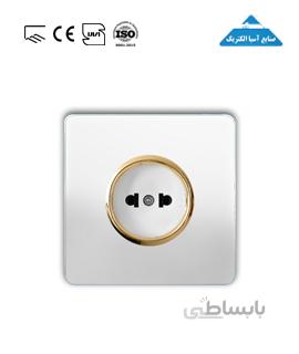 پریز برق ساده آسیا (کریستال سفید طلایی)