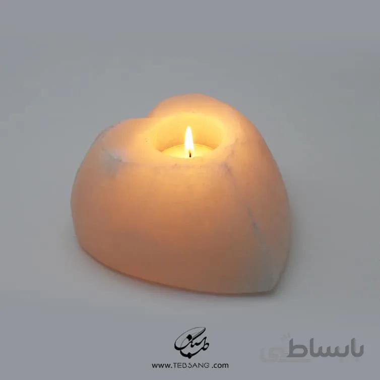 شمعدان سنگ نمک طرح قلب