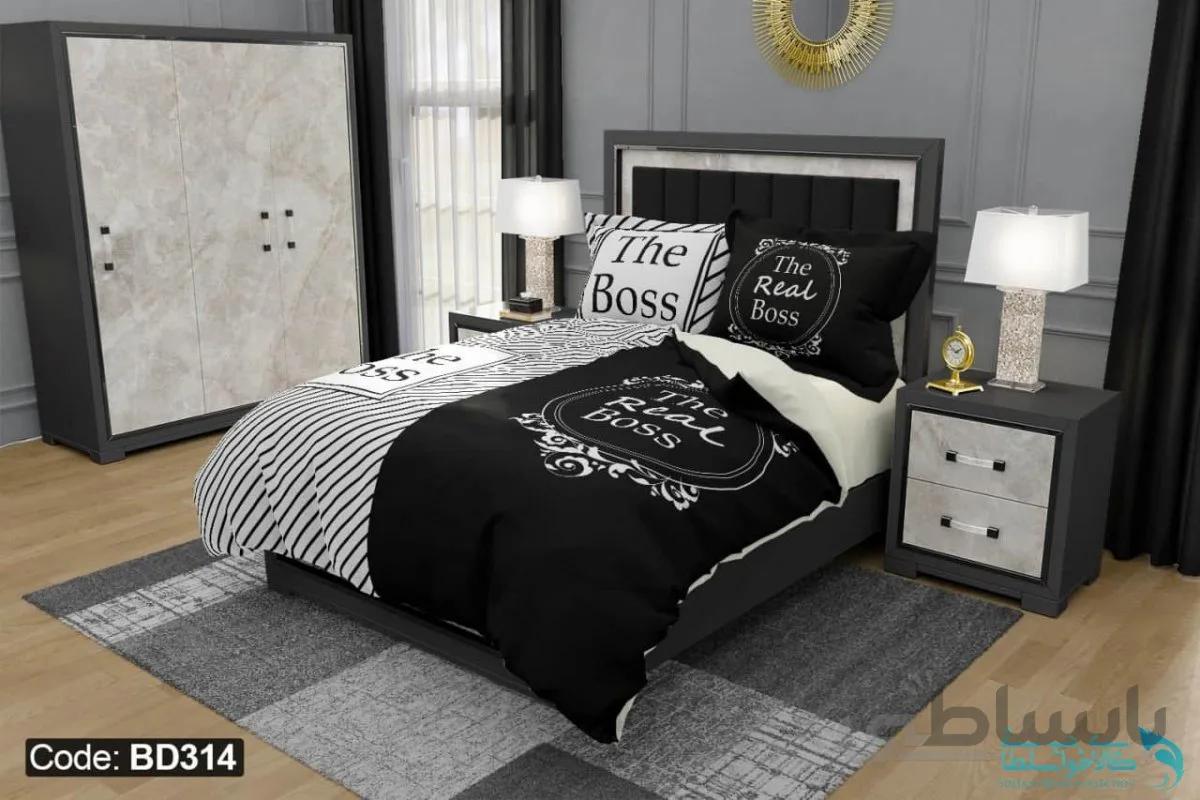 روتختی طرح boss برند دکو کد BD314 | دارای قابلیت تغییر رنگ پشت لحاف و ملحفه