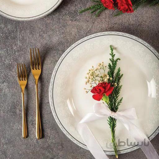 چینی زرین 6 نفره وایت رز شهرزاد یک ا zariniran chinese dinnerware white rose 35pcs grade one