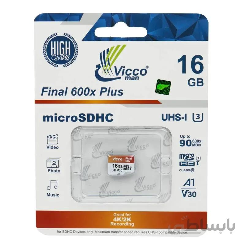 کارت حافظه microSDHC ویکو من مدل Final 600x کلاس ۱۰ استاندارد UHS-I U3 سرعت ۹۰MBps ظرفیت ۱۶ گیگابایت
