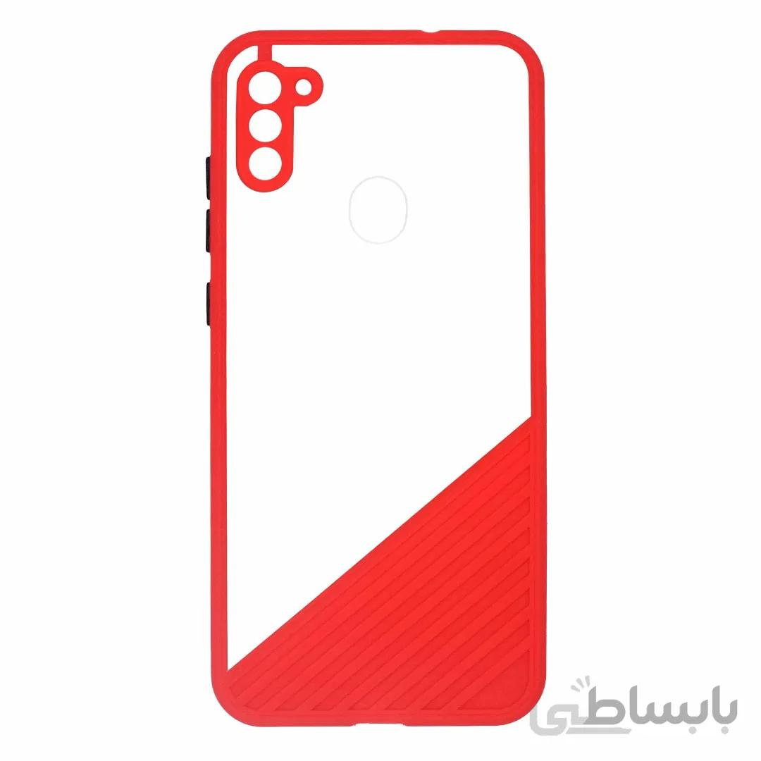 قاب گوشی سامسونگ Galaxy A11 / M11 ژله ای شفاف دور رنگی محافظ لنز دار مدل SHDM