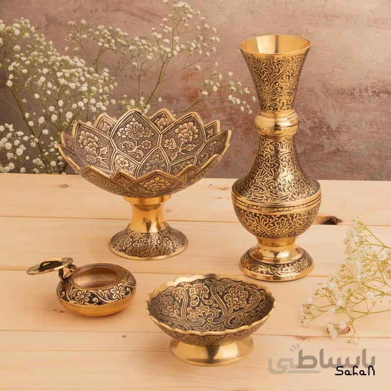 ست پذیرایی برنجی طلایی کد 151