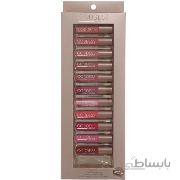 ست رژلب مایع برند گادس GODDESS ا Manna Kadar Goddess Pucker Up II 12pc Liplocked Delux Set