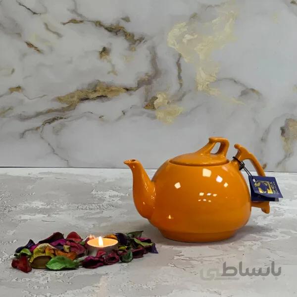 قوری شکس مدل مینا رنگ نارنجی