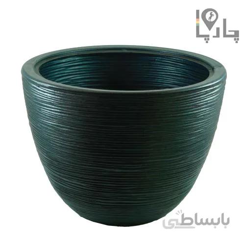 گلدان پلاستیکی مشکی بزرگ طرح سفالی