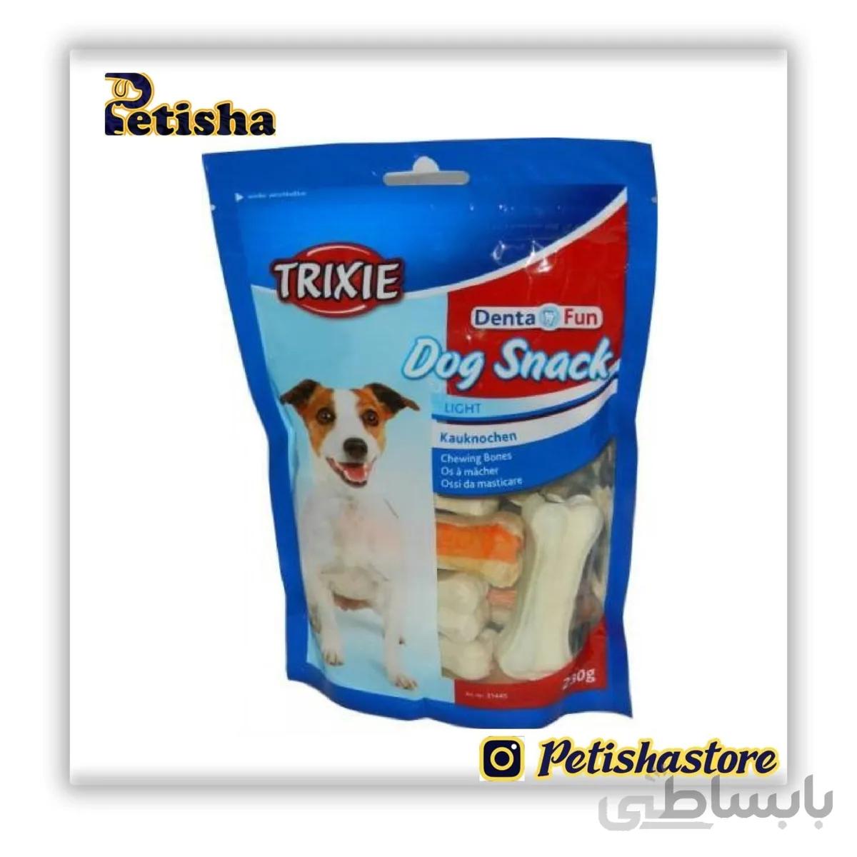 تشویقی سگ تریکسی مدل Denta fun dog snack وزن 230 گرم