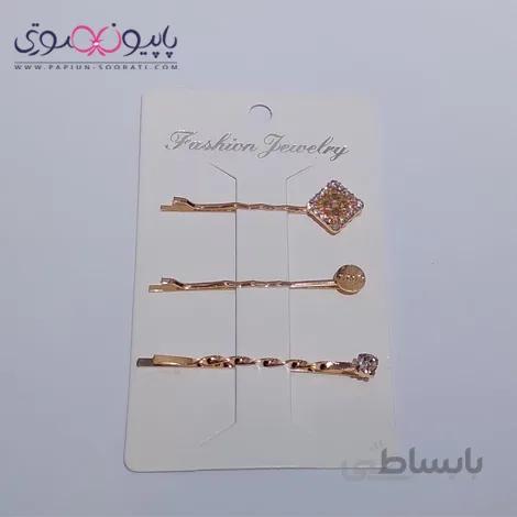 سنجاق سر طلایی 3 تایی کد 2
