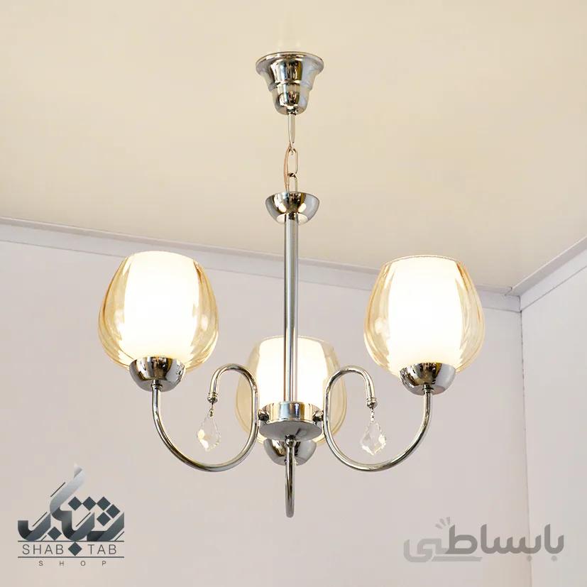 لوستر آویز سه شعله کروم کد 816