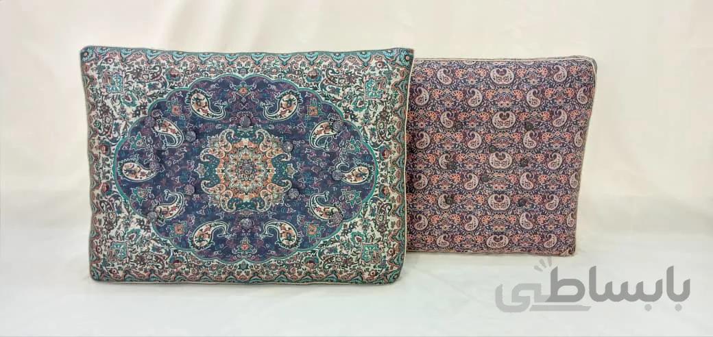 پشتی ترمه طرح آسمان سرمه ای
