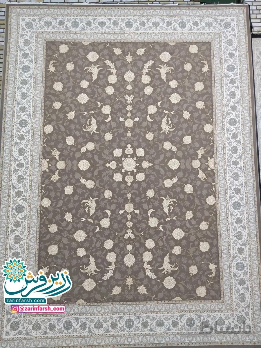 فرش ماشینی 1200 شانه گل برجسته طرح لاکچری افشار