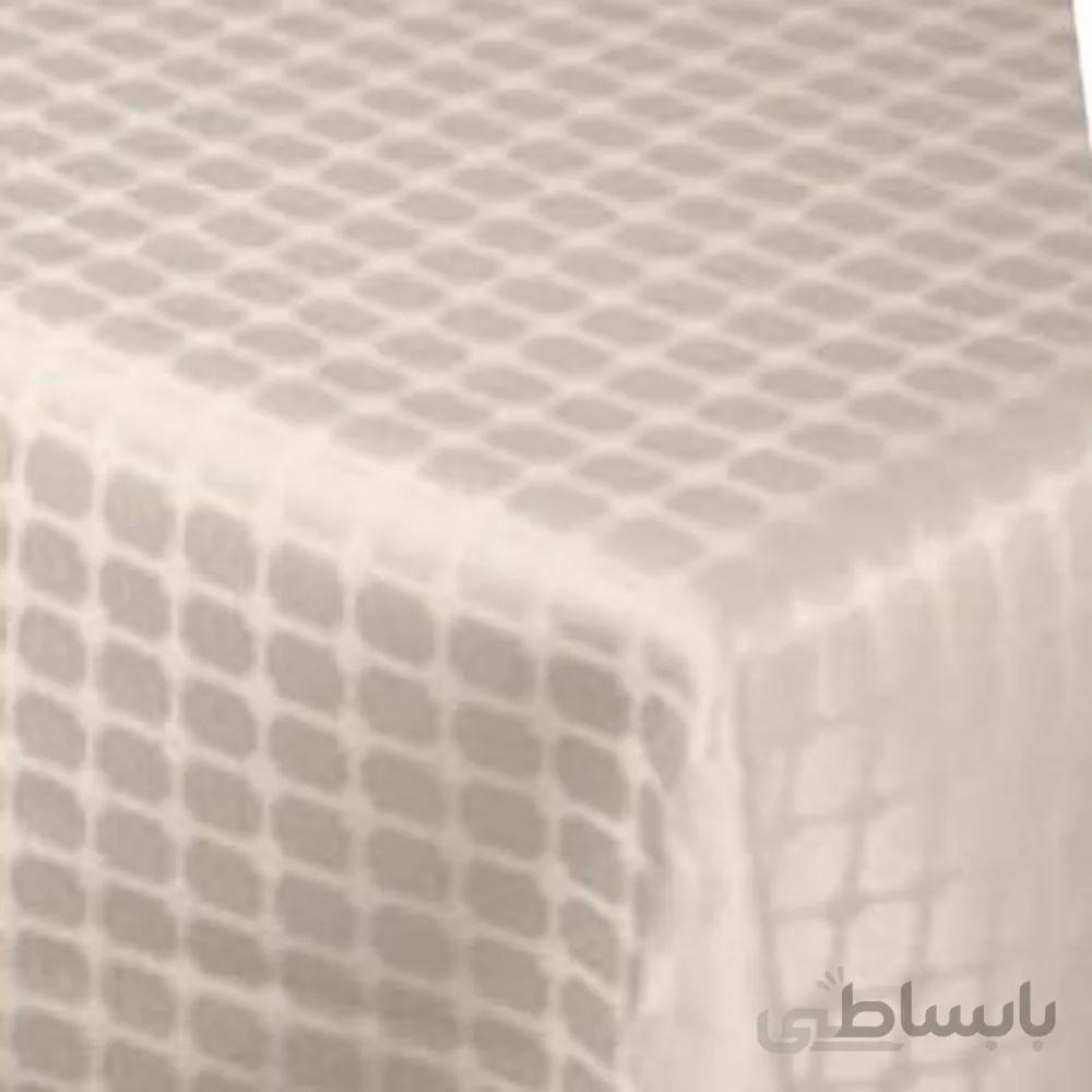 رومیزی ژاگارد 10نفره مستطیل 280*150چهارخانه سفید
