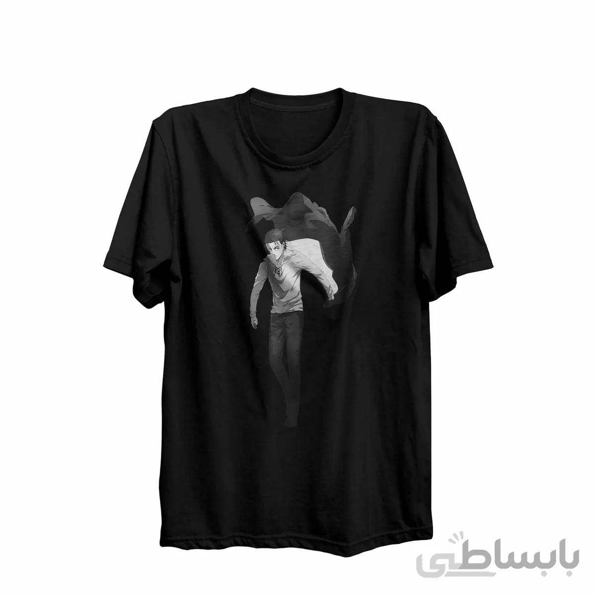 تیشرت یقه گرد مشکی طرح انیمه اتک آن تایتان Attack On Titan کدKCT10429 کد 285128