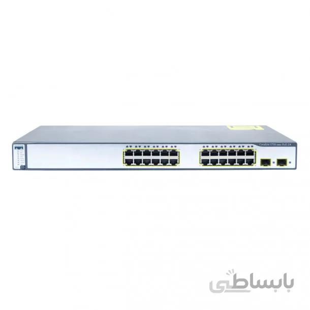سوئیچ 24 پورت سیسکو مدل WS-C3750-24PS-S ا Cisco WS-C3750-24PS-S 24-Port Switch