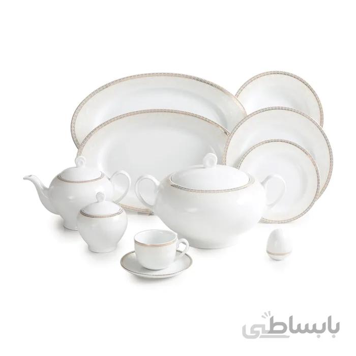 سرویس چینی 102 پارچه چینی زرین سری ایتالیا اف مدل ریوا