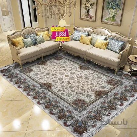 فرش ماشینی آرا مشهد طرح 60031 کرم