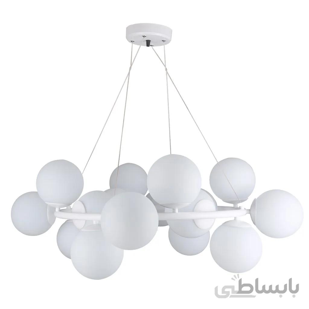 لوستر 16 شعله چشمه نور کد A1221/16WT.WT (همراه با لامپ هدیه)