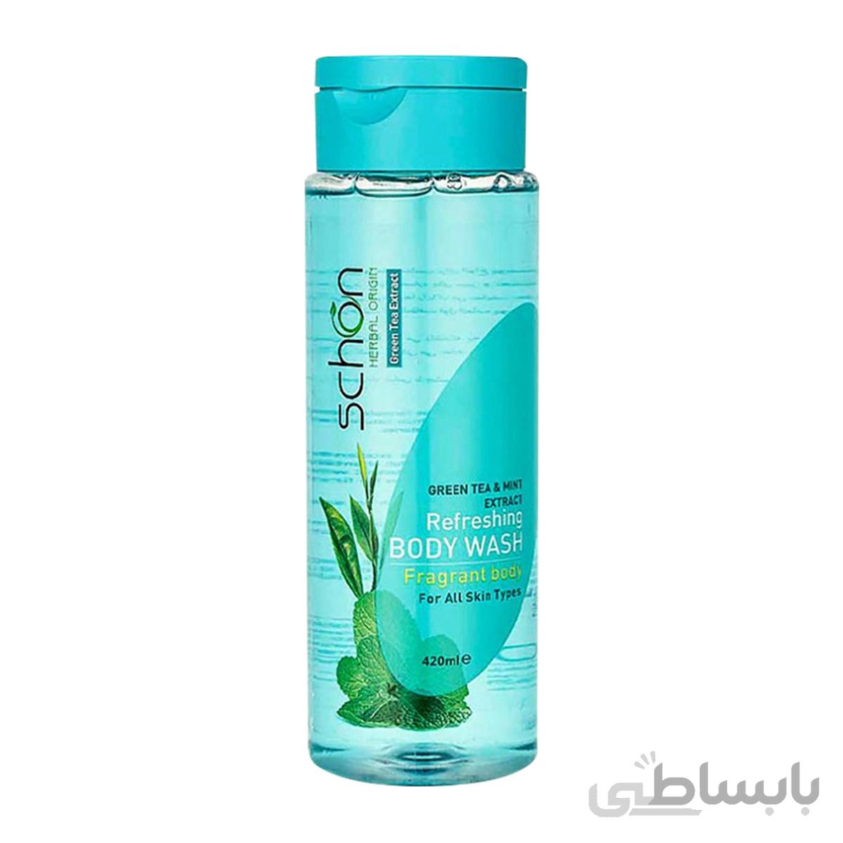 شامپو بدن چای سبز و نعنا شون حجم 420 میل ا (Schon Refreshing Body Wash With Green Tea & Mint Extract 420ml)