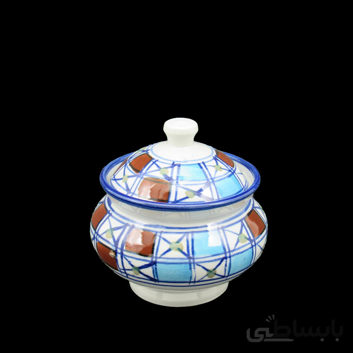 قندان چینی میبد مروارید طرح شطرنجی