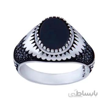 انگشتر نقره مردانه مدل عقیق سیاه کد am_219
