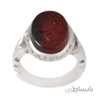 انگشتر نقره مردانه مدل عقیق حکاکی یا عباس رکاب دست ساز کد AM_1696