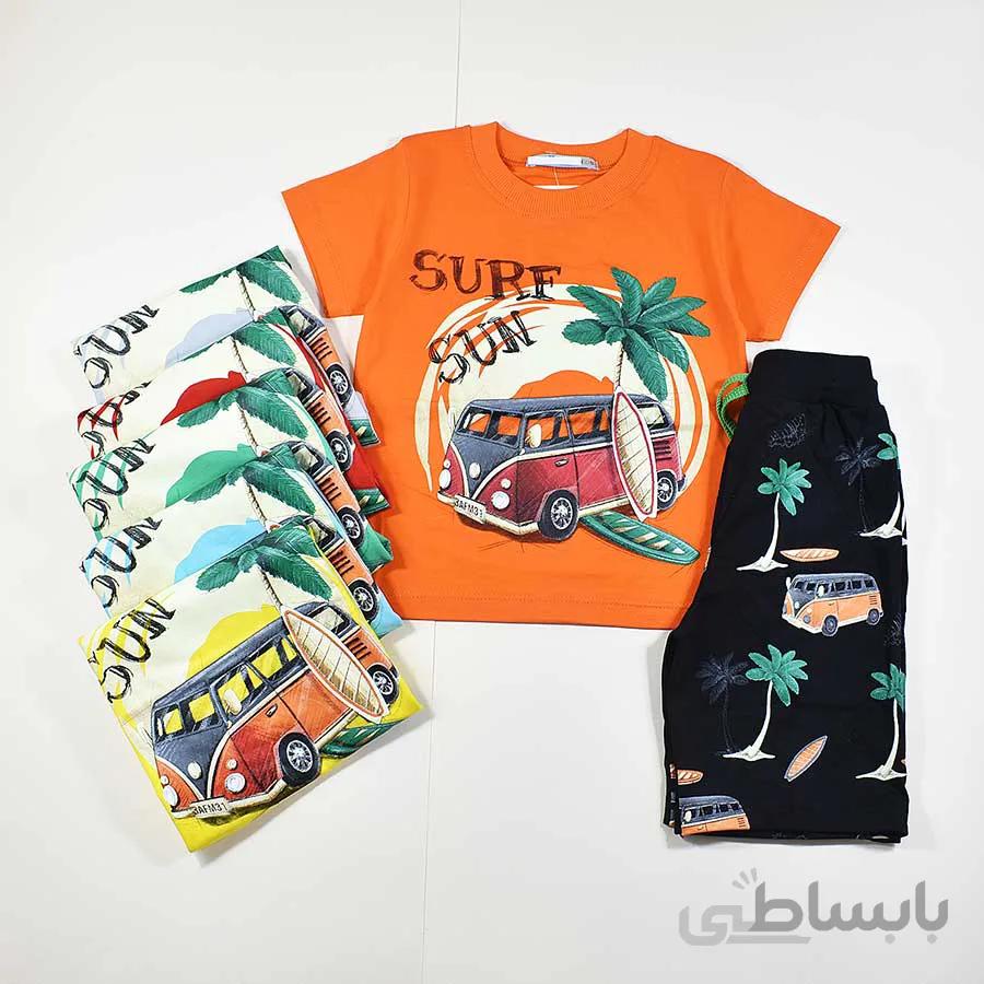 تیشرت شلوارک پسرانه بچه گانه طرح ون کد 2346