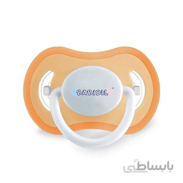 پستانک با درپوش بالای 6 ماه رنگ نارنجی بیبی سیل Babisil