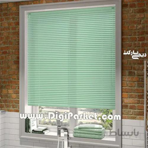 پرده کرکره فلزی سبز روشن ساده ۲۵ میلیمتری P35