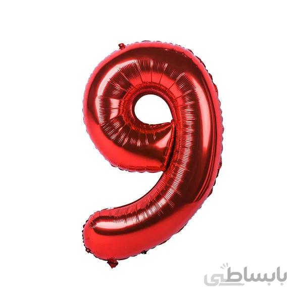 بادکنک فویلی قرمز عدد 9 سایز 32 اینچ