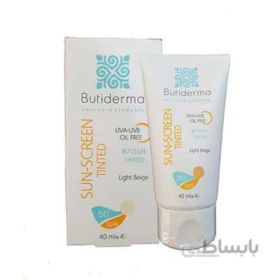 کرم ضد آفتاب رنگی فاقد چربی بژروشن بیوتی درما /Butiderma Sun_SCREEN Tinted Light Beige