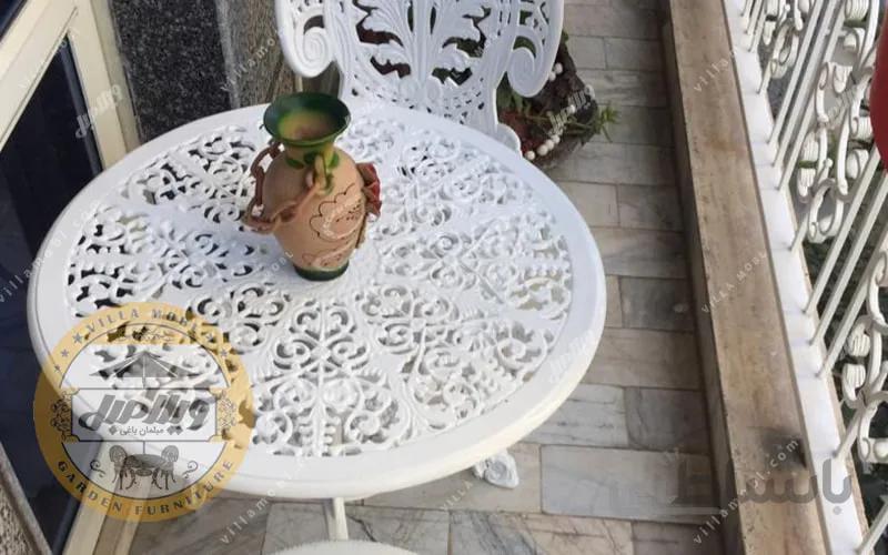 میز باغی آلومینیوم قطر ۶۰ سانتی متر