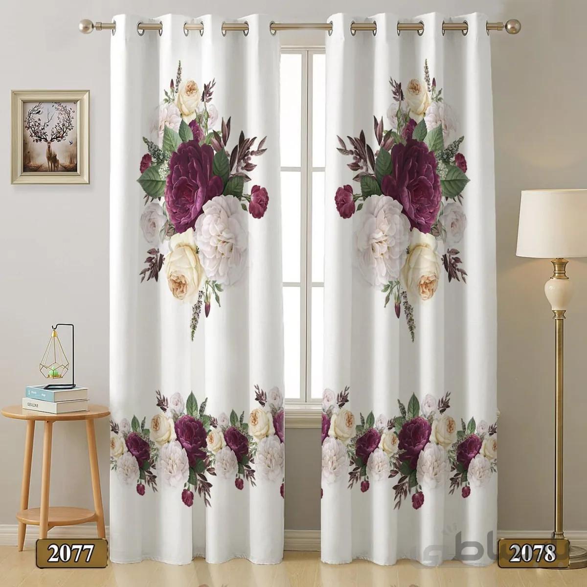 پرده چاپی طرح کلاسیک کد 2078 / 2077