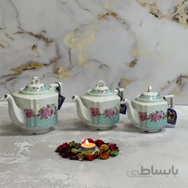 قوری شکس مدل پروین سایز متوسط کد 1701 رنگ سبز