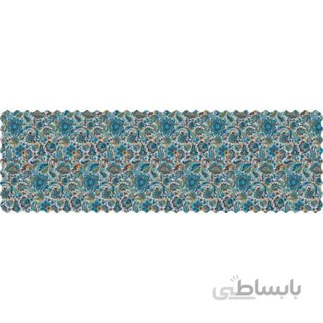 رانر مخمل بته جقه ترمه آبی