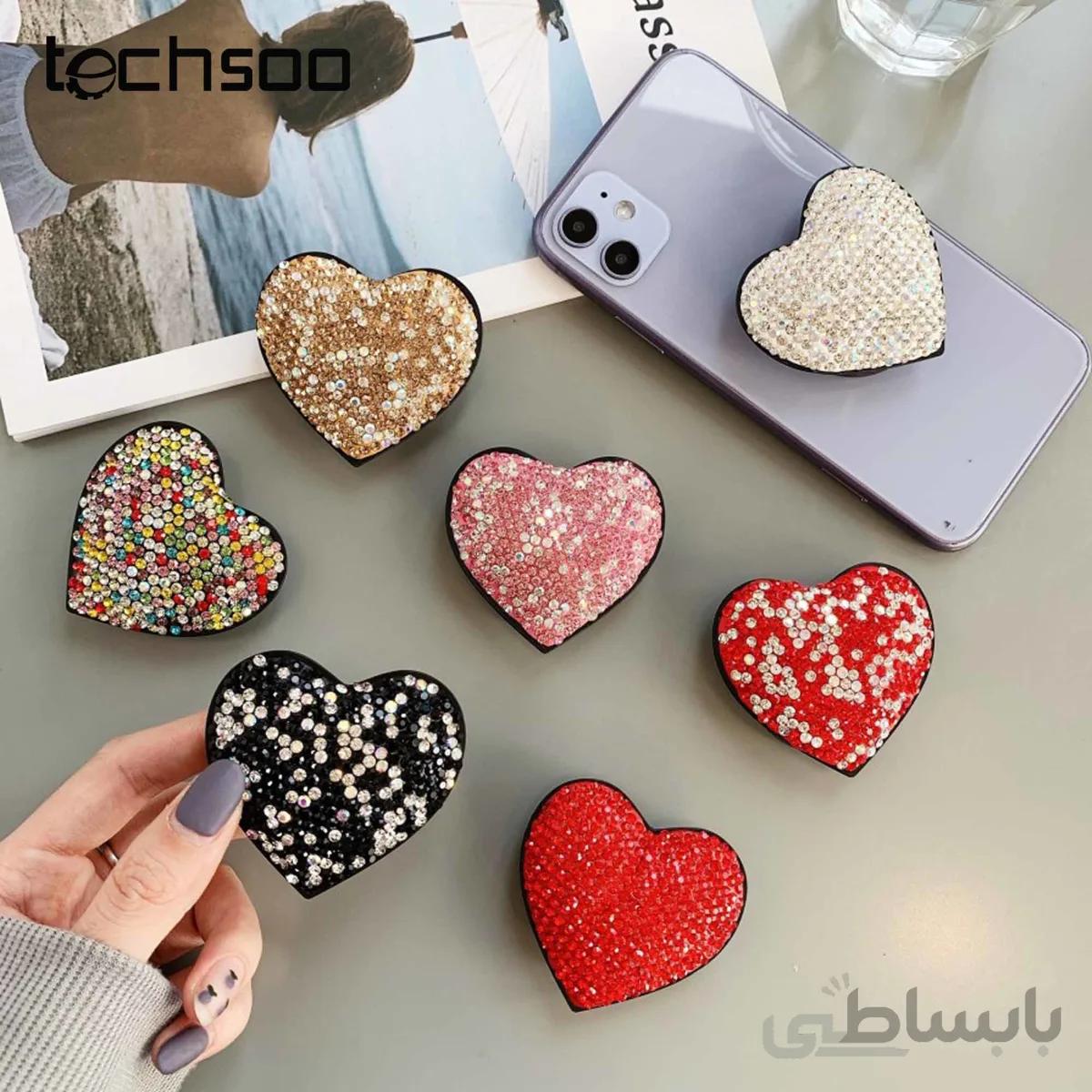 پاپ سوکت نگین دار طرح قلب