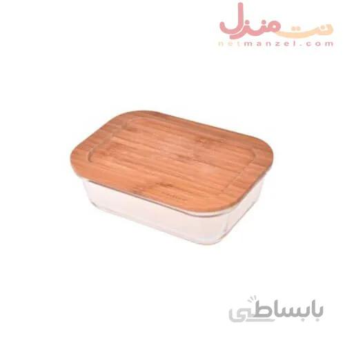 ظرف نگهدانده شیشه ای بامبوم مدل لاوی مستطیل