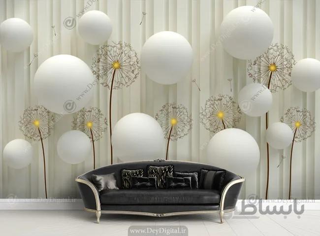 پوستر دیواری سه بعدی طرح قاصدک ba-2864