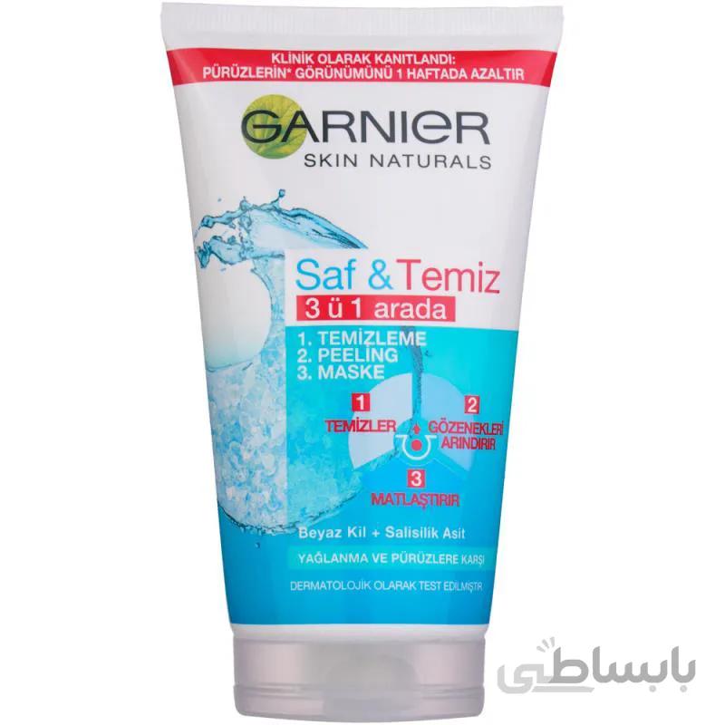 ماسک صورت کوچک سه کاره گارنیر مدل Saf & Temiz حجم 50 میل ا Garnier 3and1 Face Mask ۵۰ m