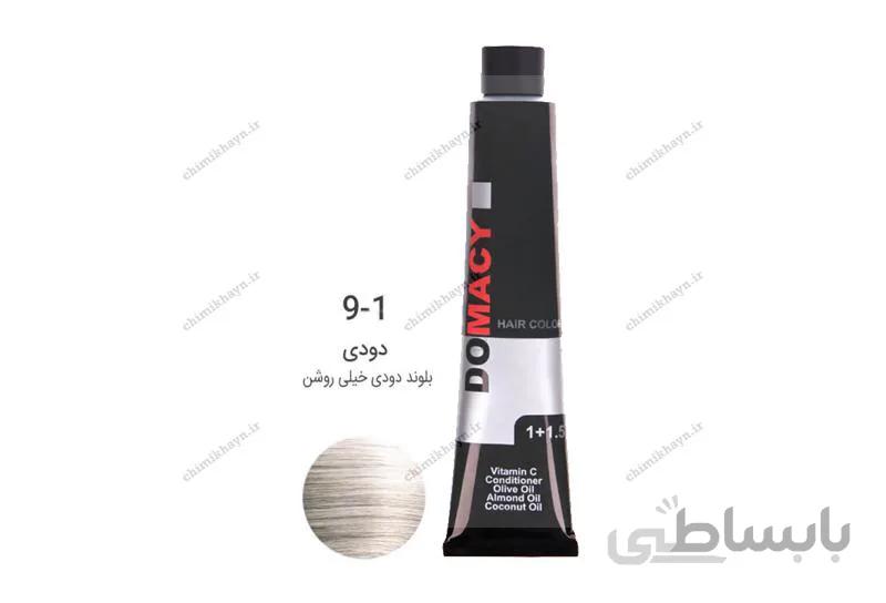 رنگ مو بلوند دودی خیلی روشن دوماسی شماره 9.1 با حجم 120 میلی لیتر