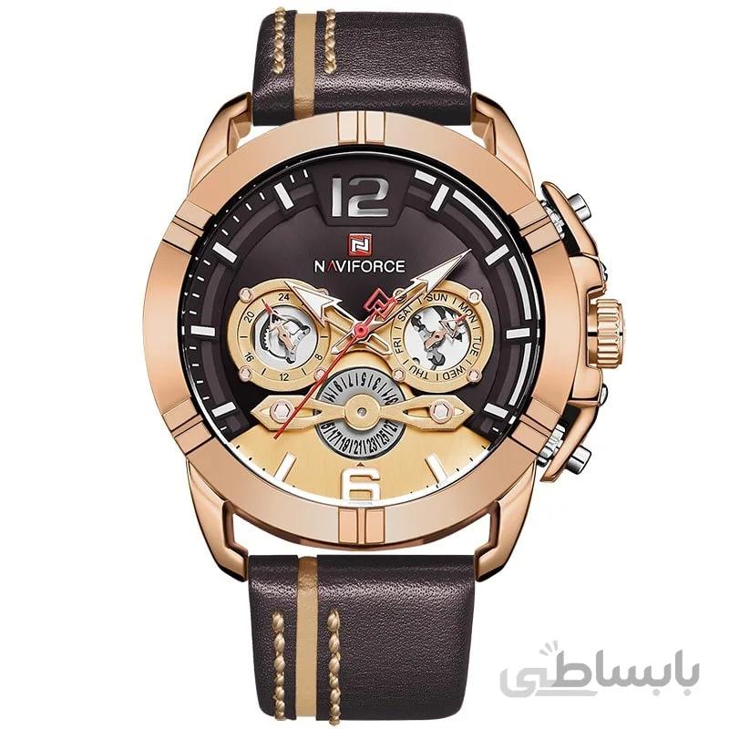 ساعت مچی مردانه نیوی فورس قهوه ای مدل Naviforce NF9168M