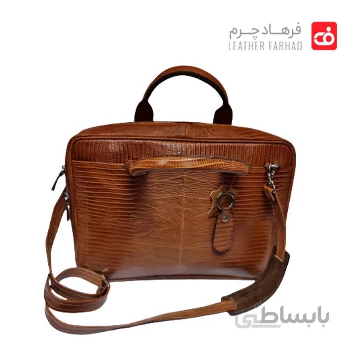 کیف اداری دو دسته اسپورت کروکو لزار فولوتر چرم طبیعی تبریز