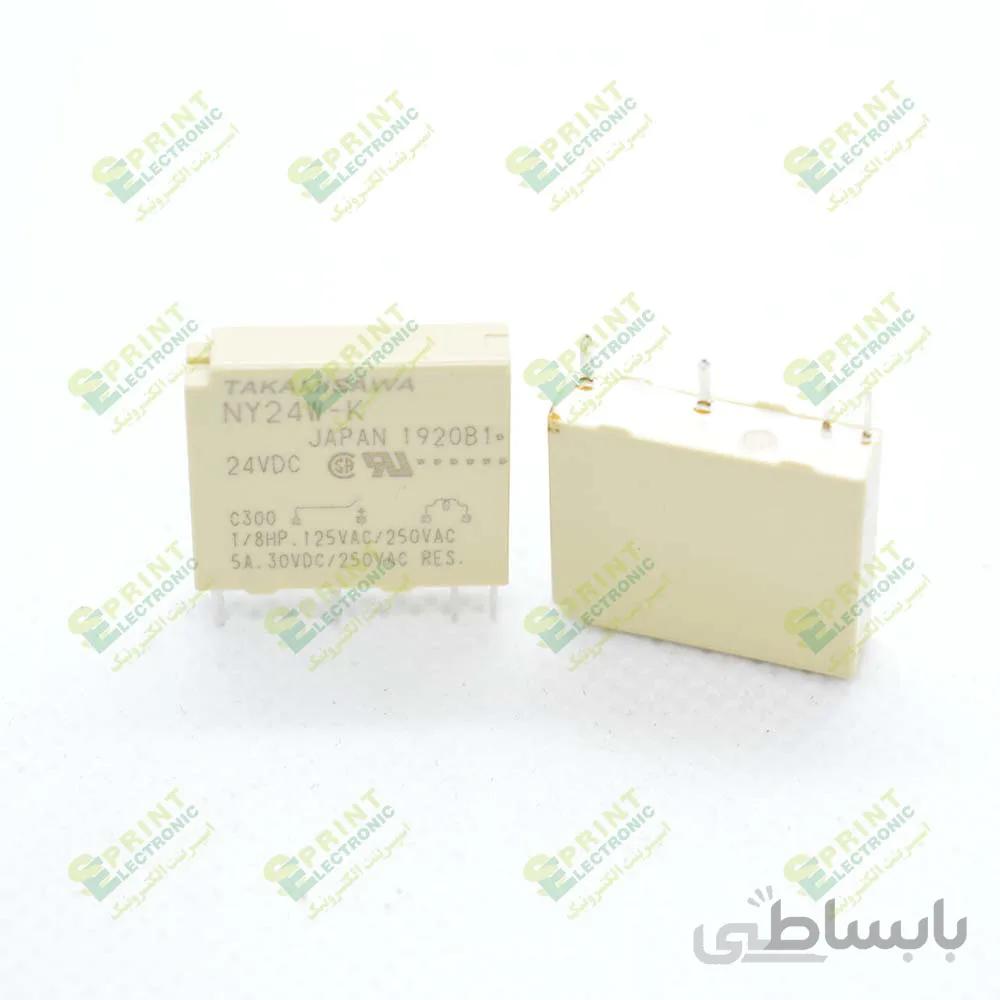 رله 24 ولت باریک 4 پایه 5 آمپر TAKAMISAWA NY24W-K