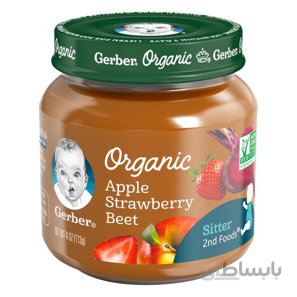 پوره سیب ، توت فرنگی و چغندر گربر gerber