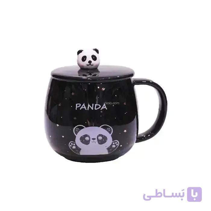 ماگ سرامیکی درب دار طرح پاندا