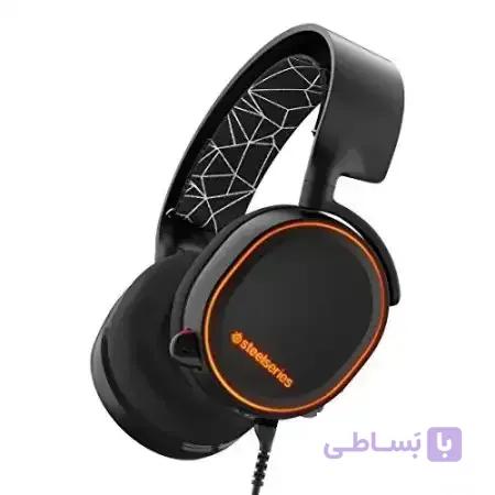 SteelSeries Arctis 5 RGB سرآیند بازی دارای نورپردازی با هدست DTS: X 7.1 Surround برای PC، PlayStation 4، VR، Android و iOS - Black