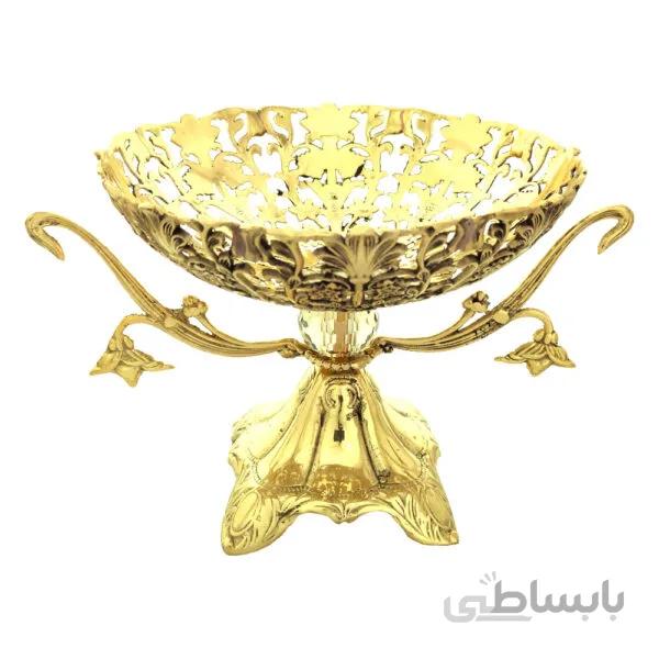 میوه خوری برنزی طرح دسته دار کاسه ای سایز متوسط کد ۱۰۸۵