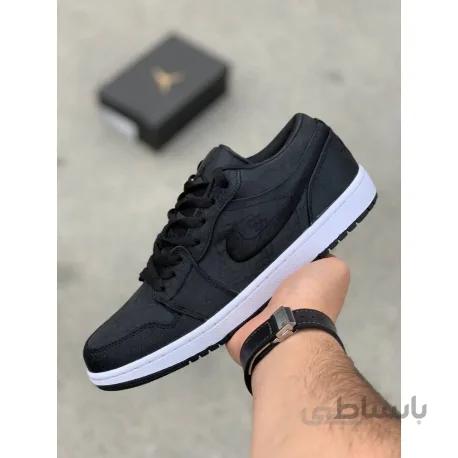 ست کتانی نایک ایر جردن بدون ساق مشکی nike air jordan 1 low fearless cu28