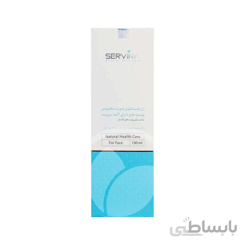 ژل شست وشوی صورت مخصوص پوست های دارای آکنه سروینا ا Servina Acne Wash Gel Cleansing Oliy and Acne Skin