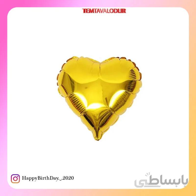بادکنک فویلی قلب طلایی